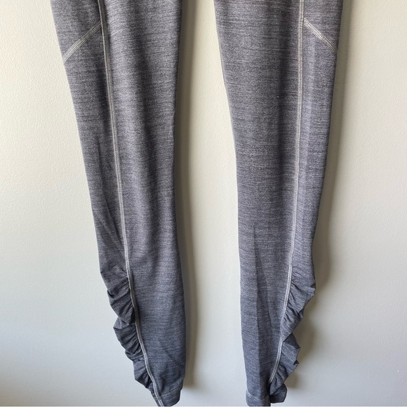 Lululemon Speed Tight Ruched Legging Pant Pockets Heathered Grey Size 4 - Picture 4 of 8